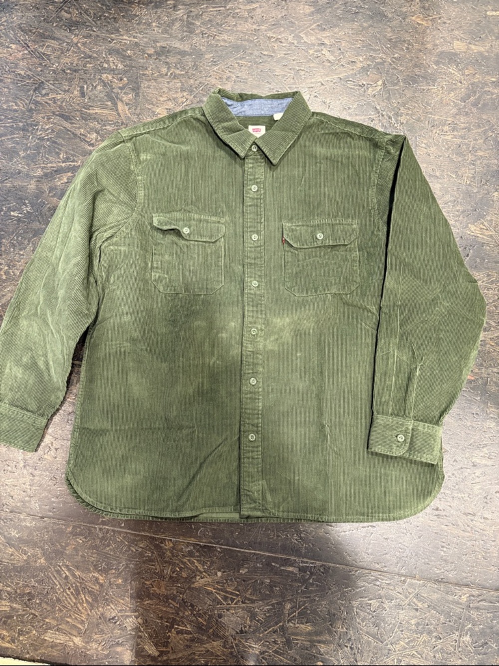 Levi's Olive Corduroy Relaxed Button-Up Shirt